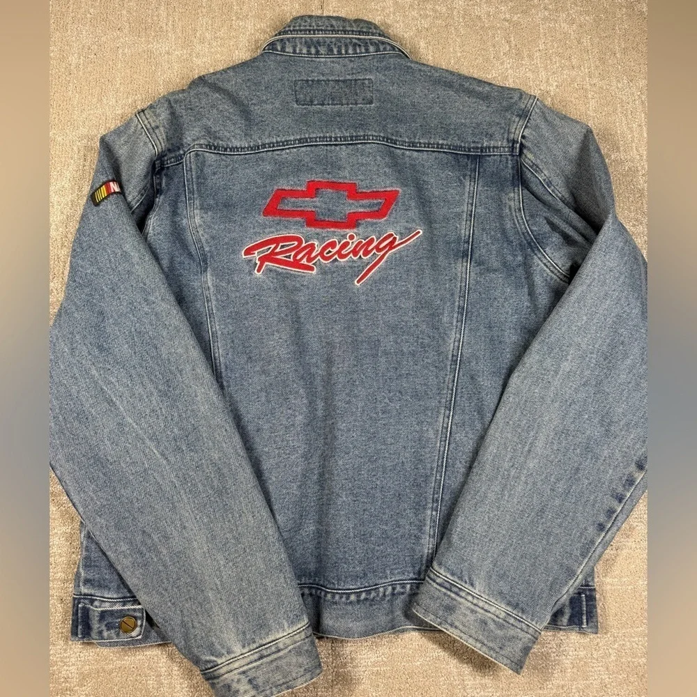 Vintage Essex Chevy NASCAR Racing Jean Jacket Mens Size XL